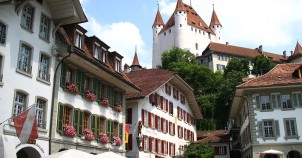 Schloss Thun as seen from City Hall Square - photo via Flickr:Andrew Bossi