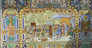 One of the decorative tiles found on the Plaza de Espana, Sevilla. Photo via Flickr:Mike Gaylard