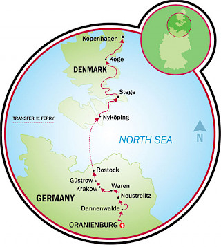 Van Berlijn naar Kopenhagen Map