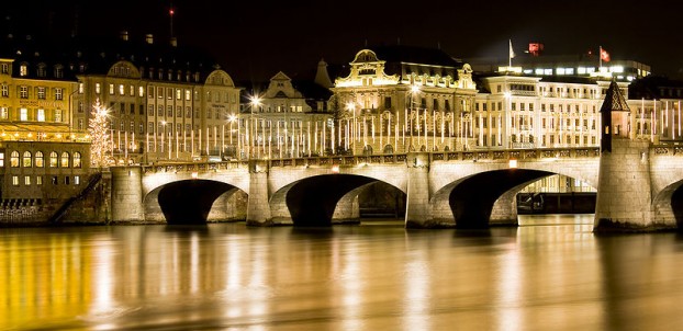 Basel at night - photo via Flickr:son_gismo