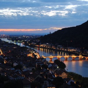 Heidelberg at night. Photo via Wikimedia Commons:Godoi