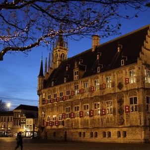 Town Hall in Gouda at night. Photo via Flickr:Sander van der Wel