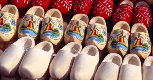 Wooden shoes before and after painting