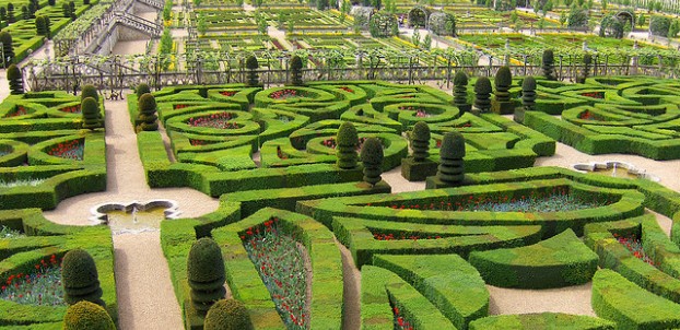Gardens at Villandry Chateau. Photo via Flickr:Joe Shlabotnik