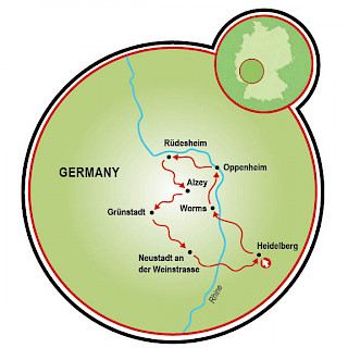 Rhine River’s Three Imperial Cathedrals Map