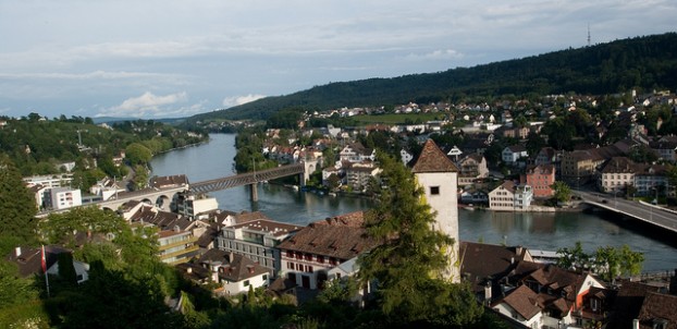 View of Schaffhausen and the Rhine River from the top of the Munot Fortress - photo via Flickr:LenDog64