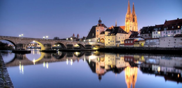 Regensburg at night - photo via Creative Commons: Ulrich Oestringer