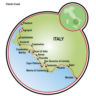 Cilento Coast and Basilicata Map