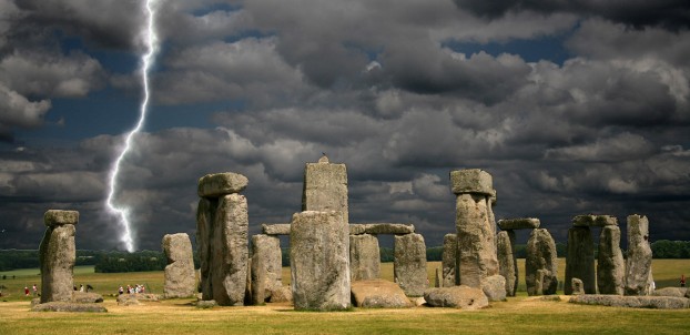 Lightning at Stonehenge in Wiltshire. Photo via Creative Commons:wanderlustphoto