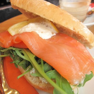 Salmon sandwich. Photo via Flickr:accidentalhedonist