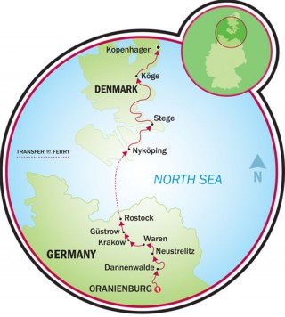Van Berlijn naar Kopenhagen Map