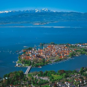 View of the island of Lindau on Lake Constance